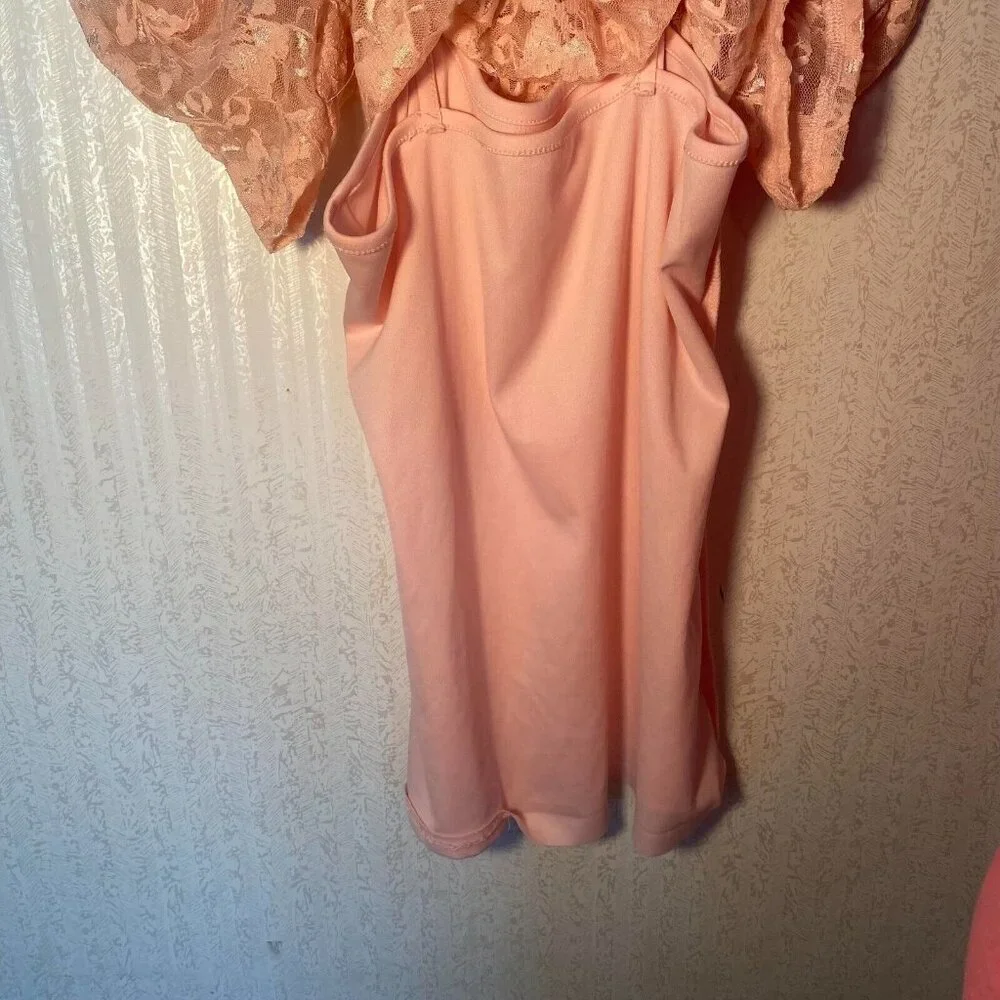 Rue 21 Double Layer Pink Lace Top Size Large - Picture 4 of 9
